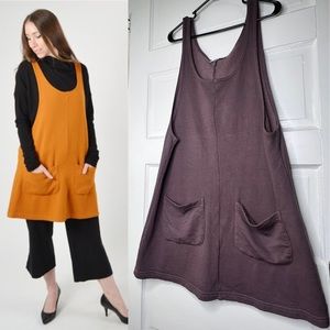 bryn Walker short romper dress purple grey medium bamboo fleece pockets organic